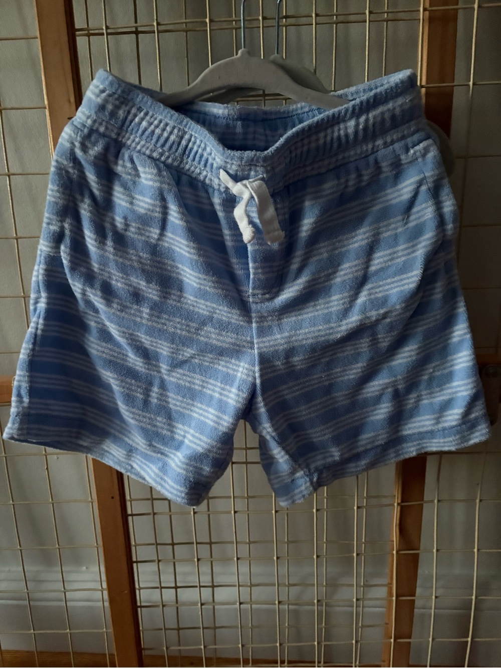 Janie and Jack Blue and White Striped towel fabric Shorts
